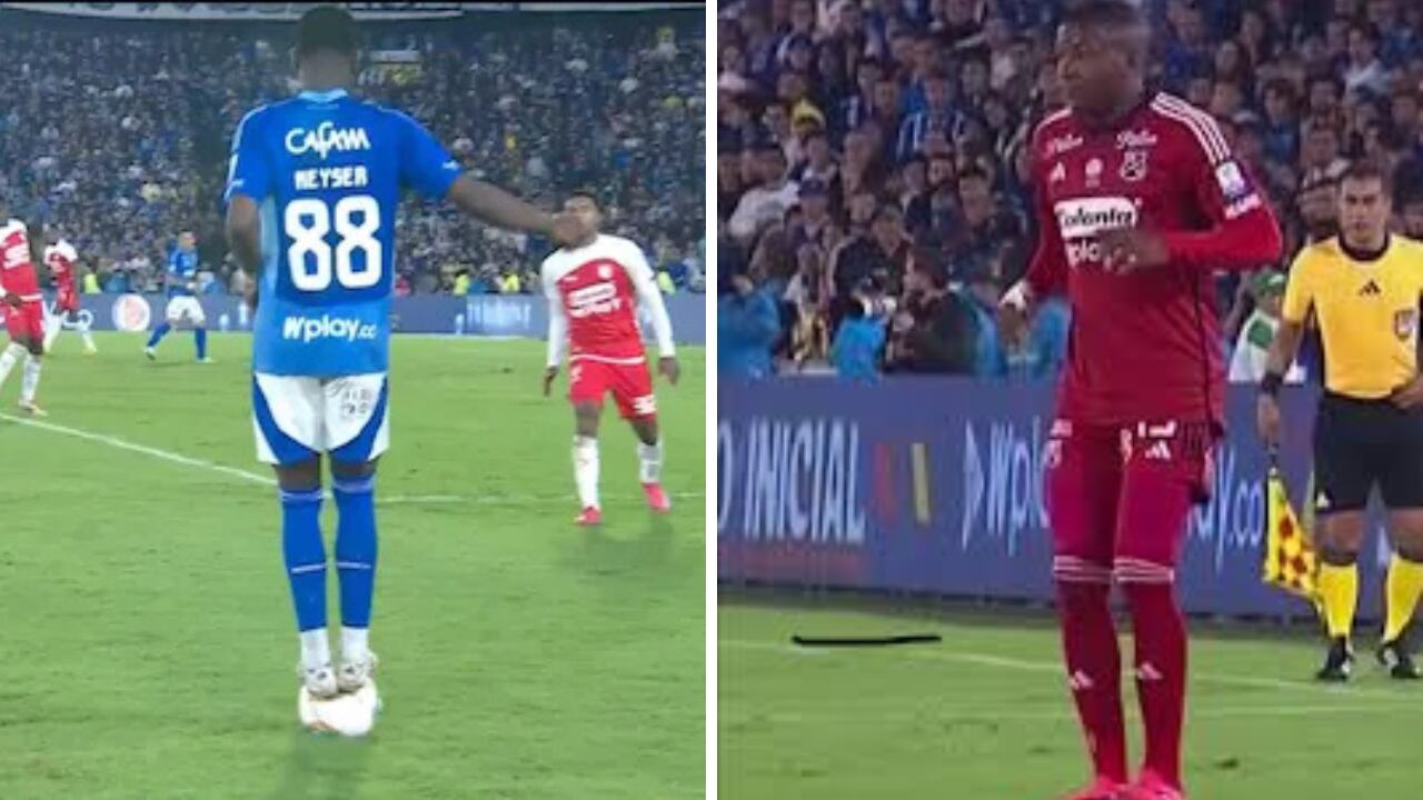 Néiser Villareal y Francisco Chaverra haciendo 'la paradiña' en el FPC.