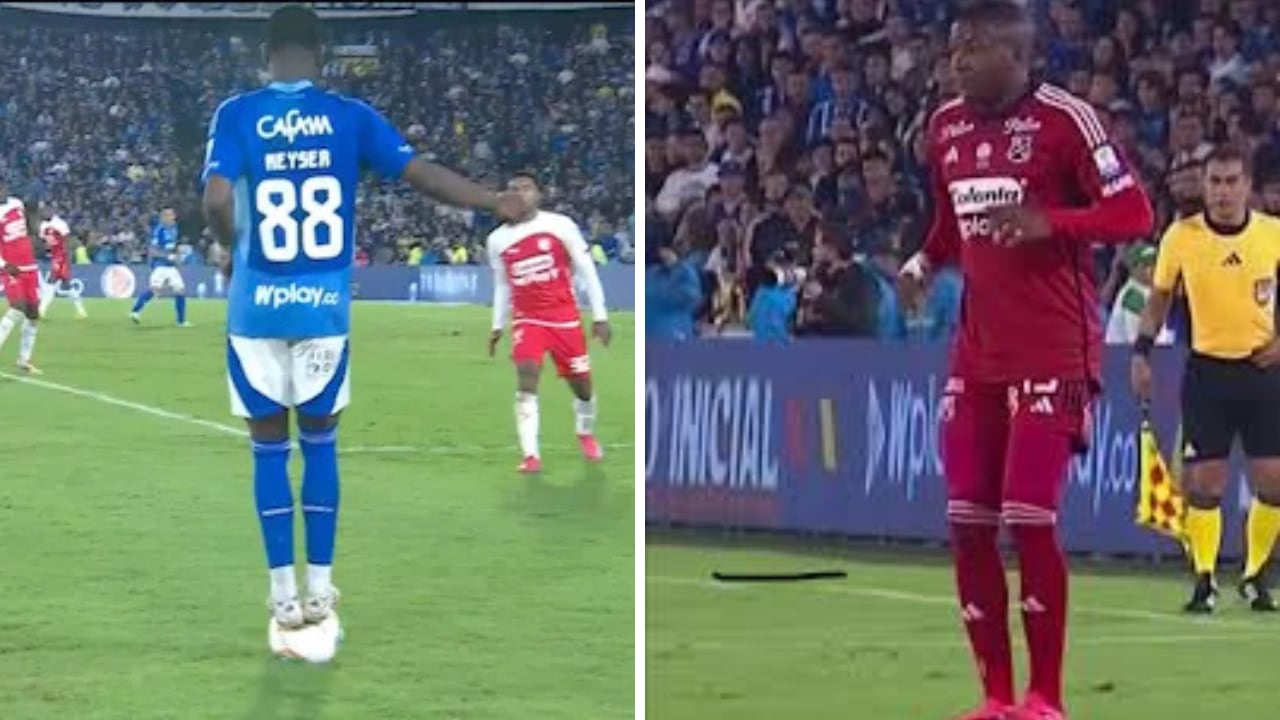 Néiser Villareal y Francisco Chaverra haciendo 'la paradiña' en el FPC.