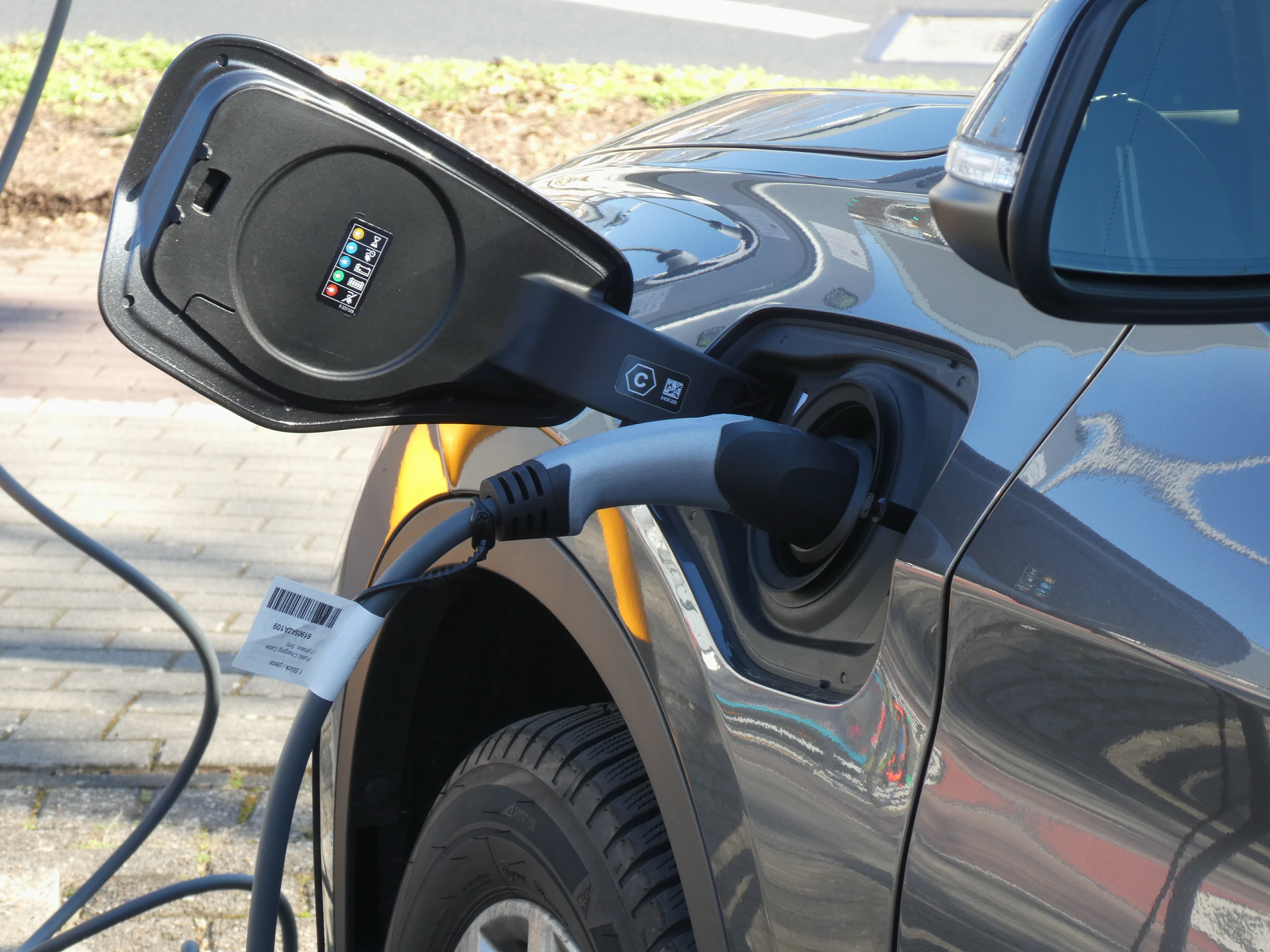Carro eléctrico cargando. (Foto de Horst Galuschka/picture alliance via Getty Images)