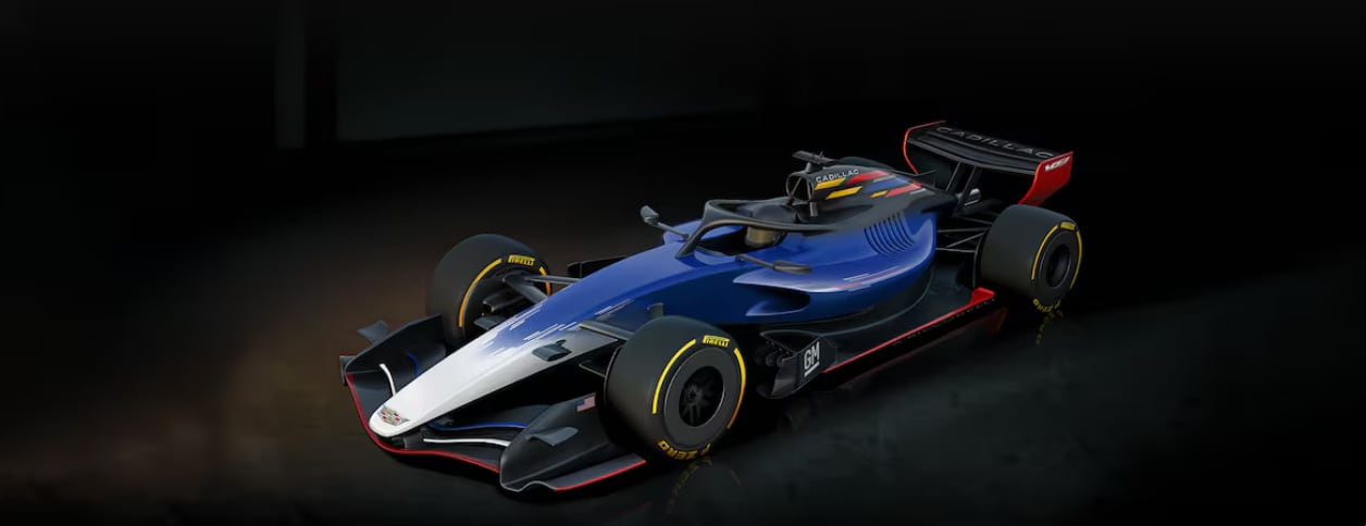 Cadillac y el monoplaza que presentó de expectativa, antes de mostrar su vehículo oficial para incursionar en 2026 en la Fórmula Uno