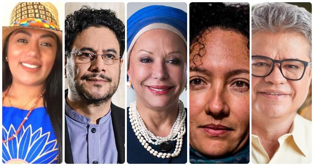 Martha Peralta, Iván Cepeda, Piedad Córdoba, Isabel Zuleta y Wilson Arias.