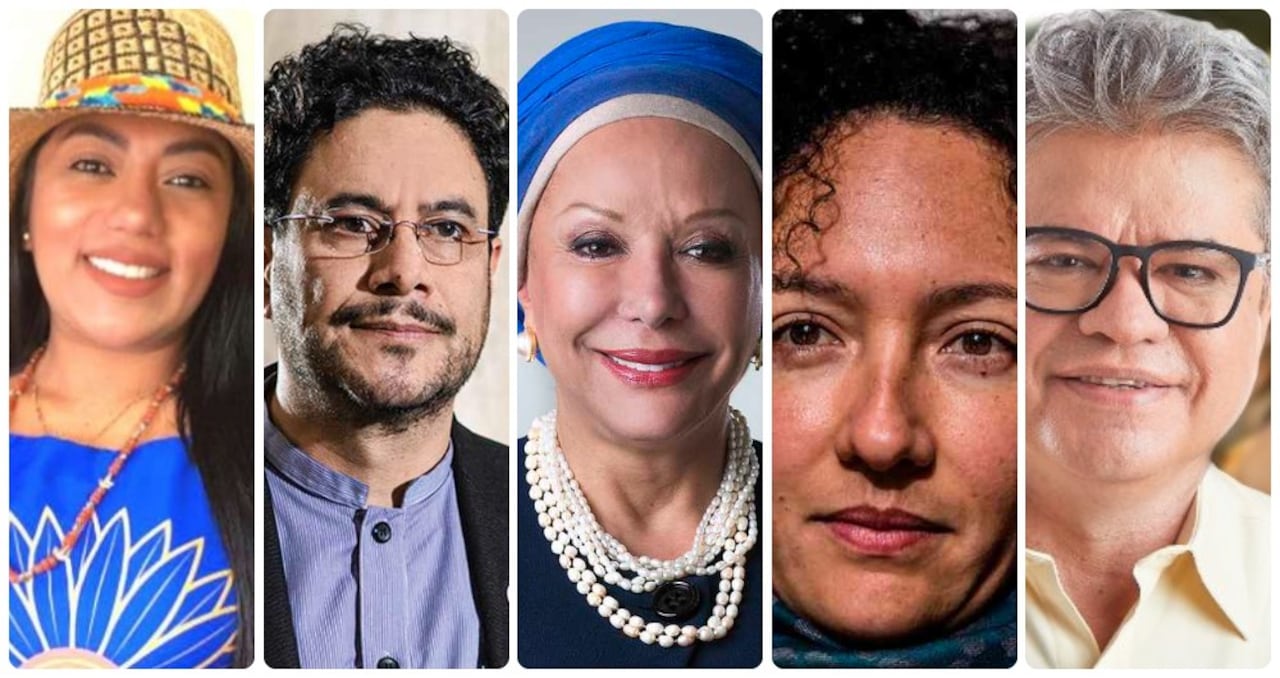 Martha Peralta, Iván Cepeda, Piedad Córdoba, Isabel Zuleta y Wilson Arias.