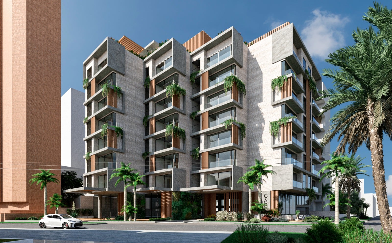 Render de la fachada del nuevo proyecto hotelero que se desarrollará en el sector de Villa Country, en el norte de Barranquilla.