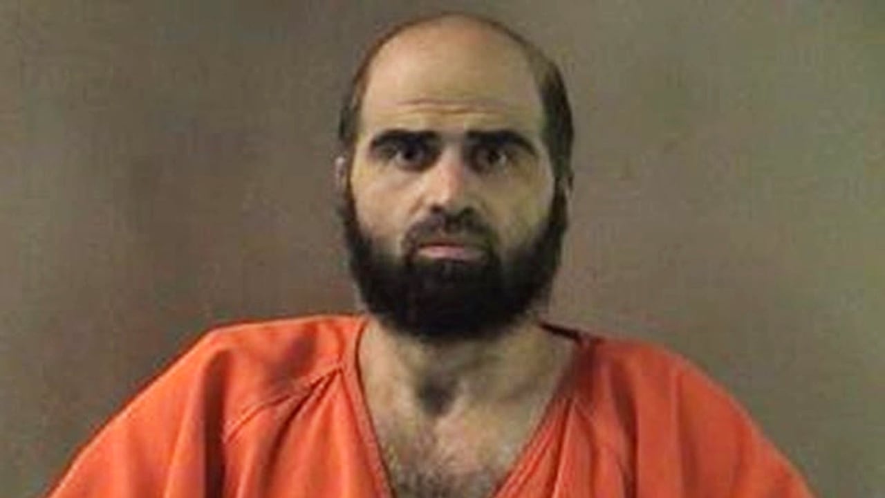 Esta foto sin fecha, proporcionada por el Departamento del Sheriff del Condado de Bell, muestra al expsiquiatra del Ejército, el mayor Nidal Hasan.