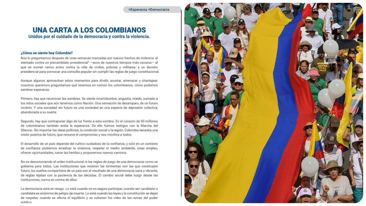 80 organizaciones envían una carta a los colombianos.