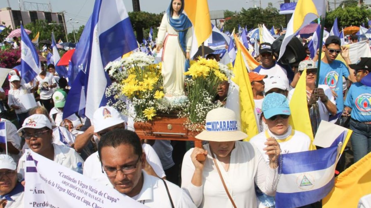Se llevaron a cabo las celebraciones católicas en Nicaragua pese a las prohibiciones Foto: AFP.