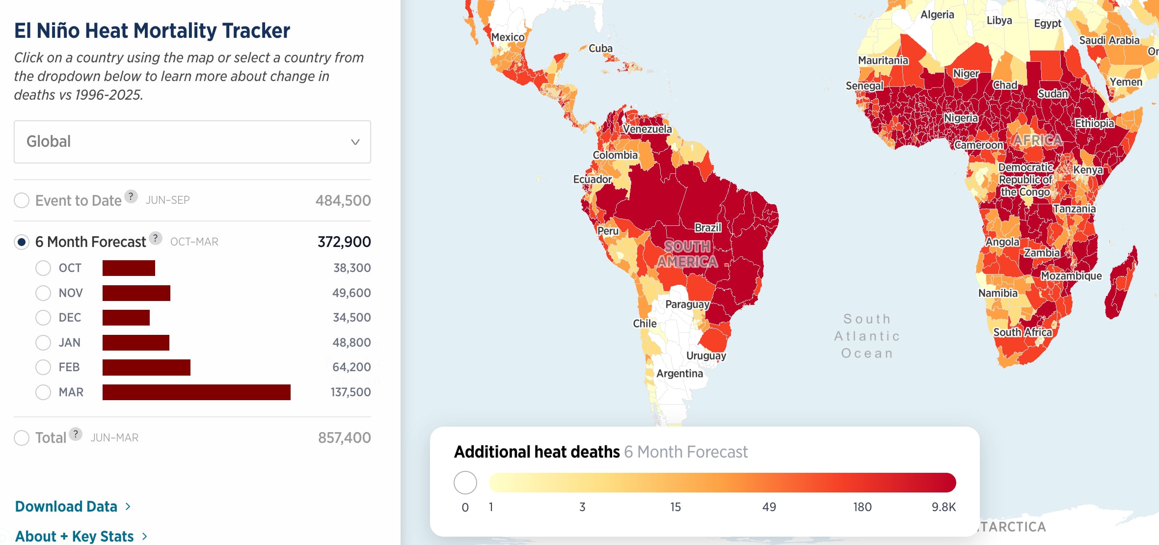 Mapa publicado por Climate Impact Lab