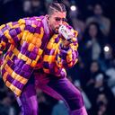 LOS ANGELES, CALIFORNIA - FEBRUARY 24: Bad Bunny performs at Crypto.com Arena on February 24, 2022 in Los Angeles, California. (Photo by Timothy Norris/Getty Images)