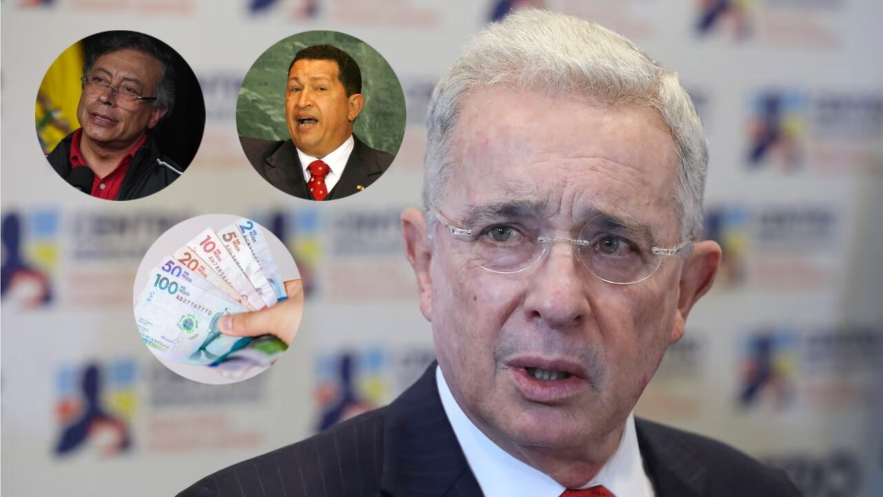 Álvaro Uribe, Gustavo Petro, Hugo Chávez y dinero colombiano.