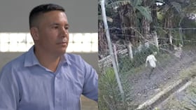 De izquierda a derecha: José Ramírez en la cárcel y el día que corría detrás de su hijastra tras abusarla sexualmente.