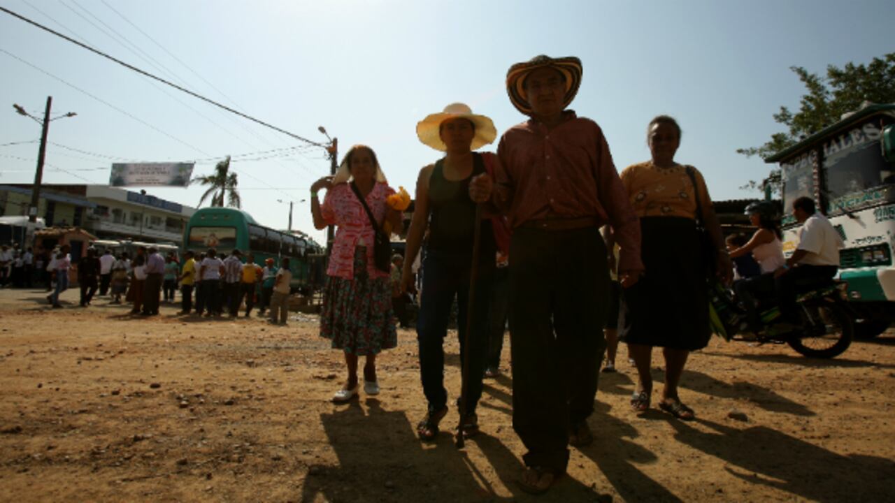 Los campesinos durante una marcha en el 2011 Necoclí (Antioquia) a favor de la Ley de Restitución de Tierras.