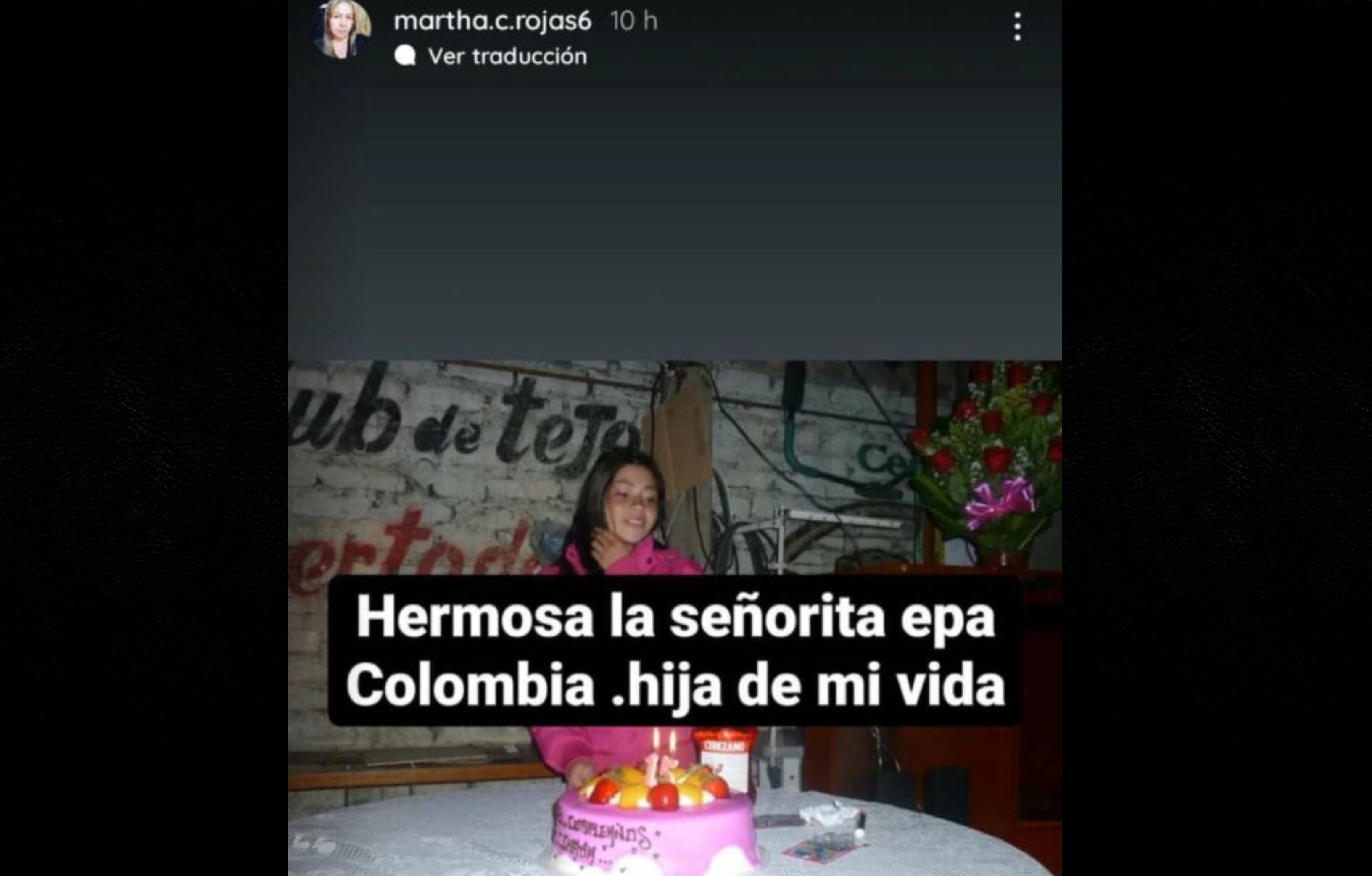 La foto de 'Epa Colombia' cuando cumplió 15 años fue compartida por su madre, Martha Cecilia Rojas.