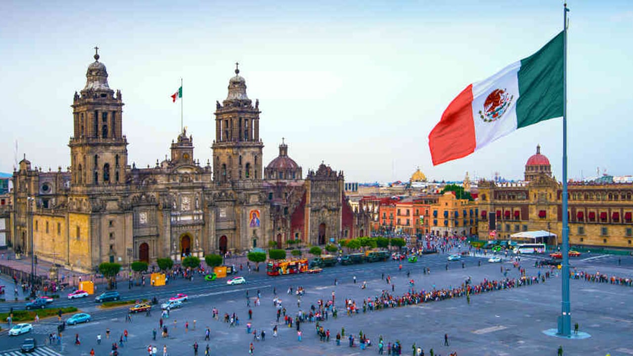 Plaza del Zócalo, Ciudad de México. Foto: Getty Images.