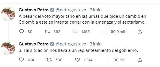 Trino del presidente Gustavo Petro sobre la ruptura de la coalición de Gobierno III