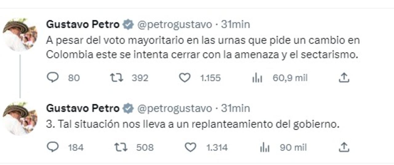 Trino del presidente Gustavo Petro sobre la ruptura de la coalición de Gobierno III