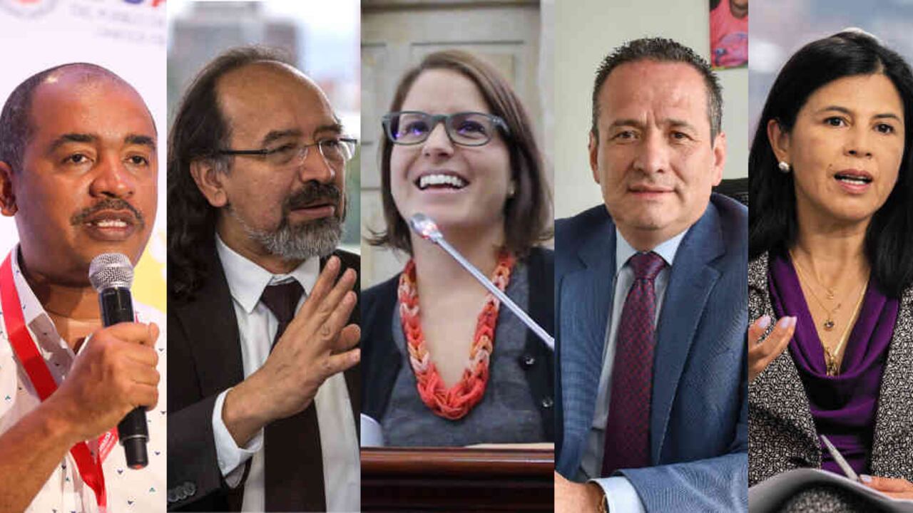 De izquierda a derecha, Odorico Guerra, Marco Romero, Juanita Goebertus, Ramón Alberto Rodríguez y Gloria Alonso