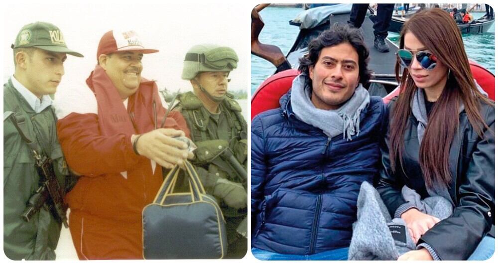 Samuel Santander Lopesierra cuando fue extraditado, Nicolás Petro y Day Vásquez.