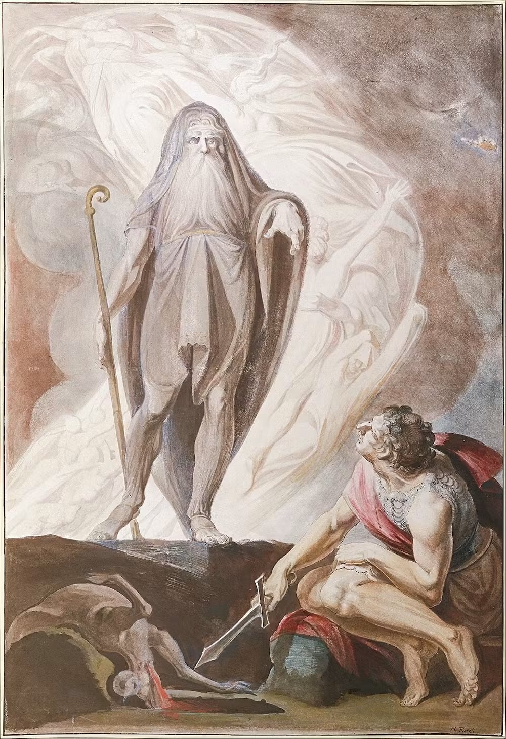 Tiresias le cuenta a Ulises cómo será su futuro, en un cuadro de Henry Fuseli. Albertina/Google Art Project