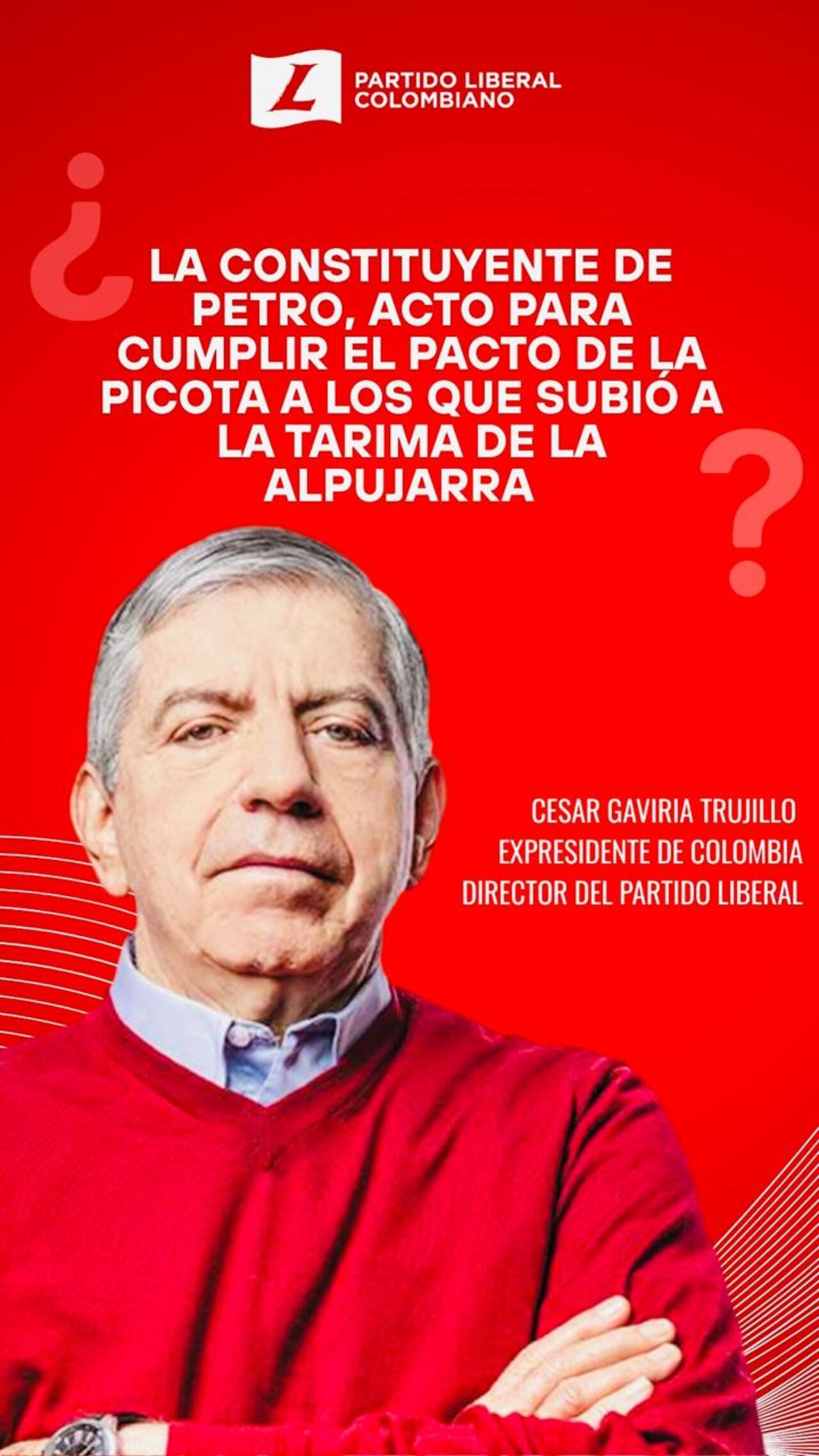 César Gaviria sobre evento de Petro en Medellín.