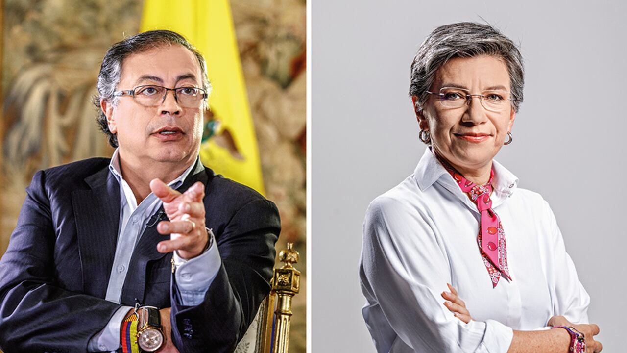 El presidente Gustavo Petro y la alcaldesa Claudia López.