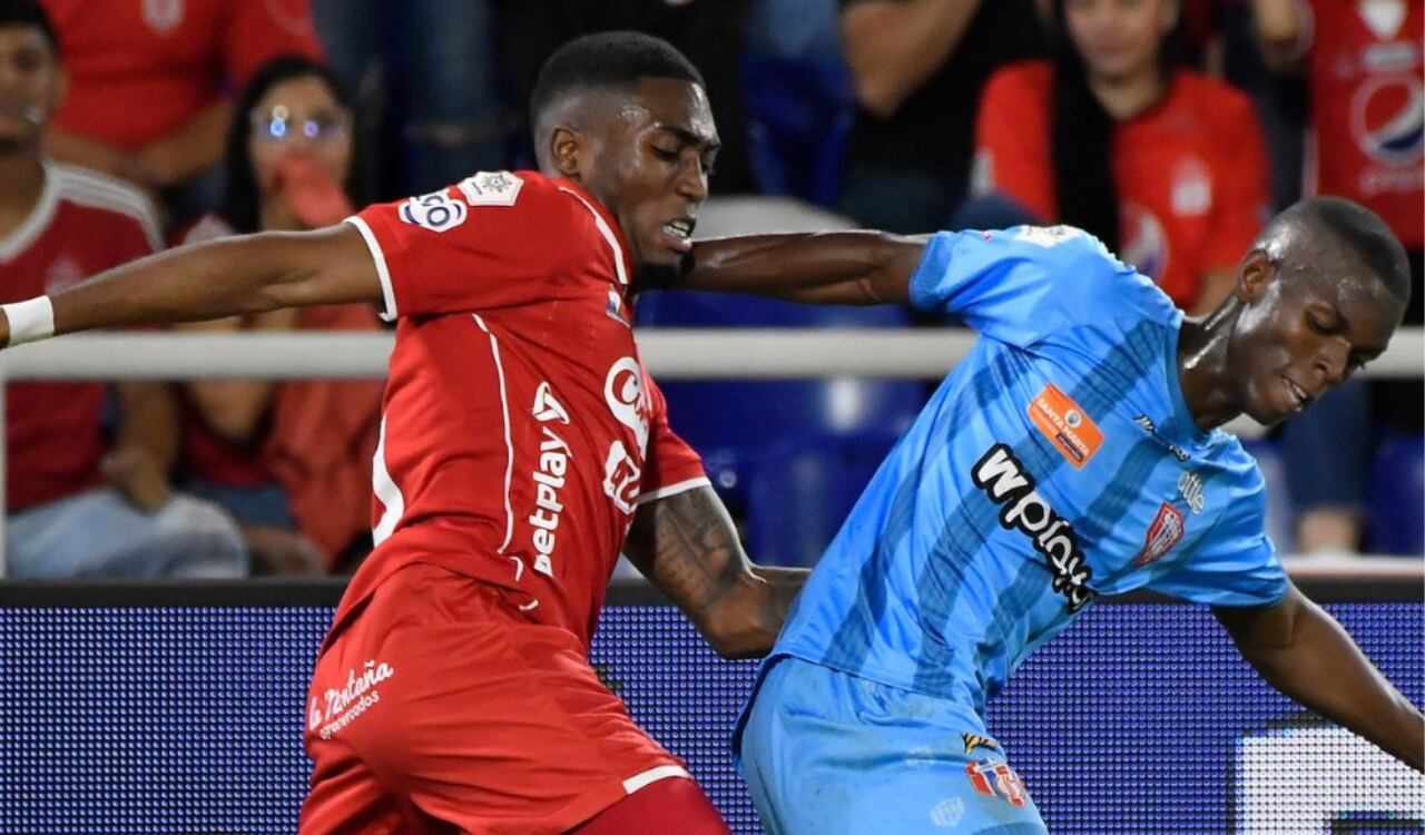 Jugada disputada en la Fecha 2 de la Liga Betplay 2023-I.