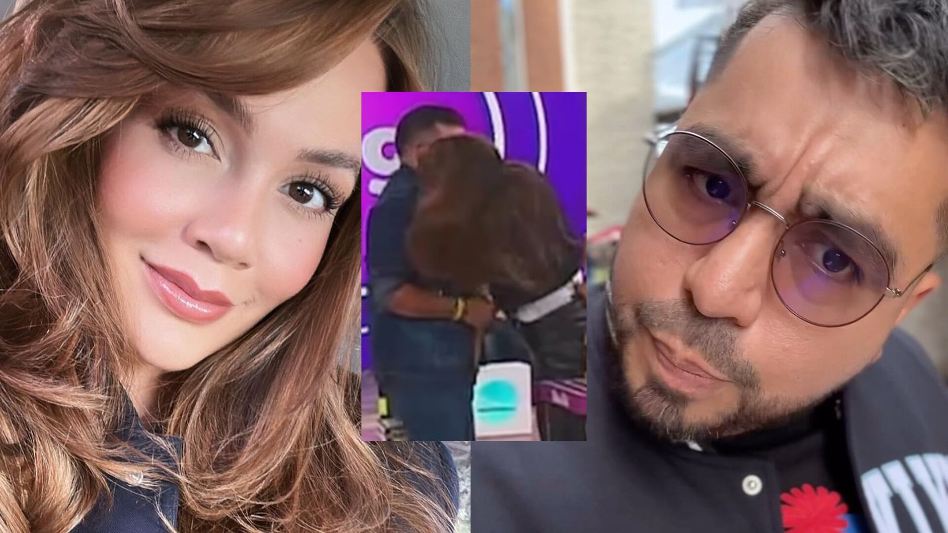 La actriz besó a Jhovanoty en pleno programa en vivo.