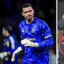 La reacción del Vasco Arruabarrena (der.) a la goleada que recibió Álvaro Montero (izq.) en Boca Juniors contra Riestra.