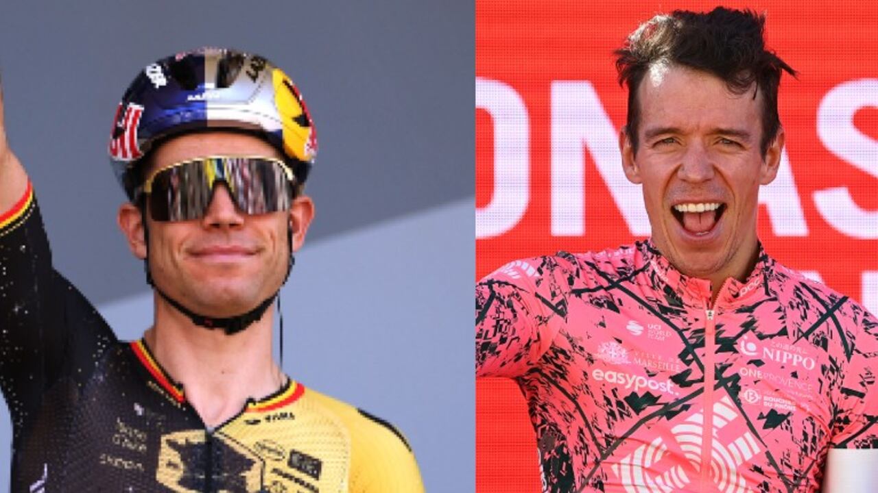 Wout Van Aert y Rigoberto Urán.