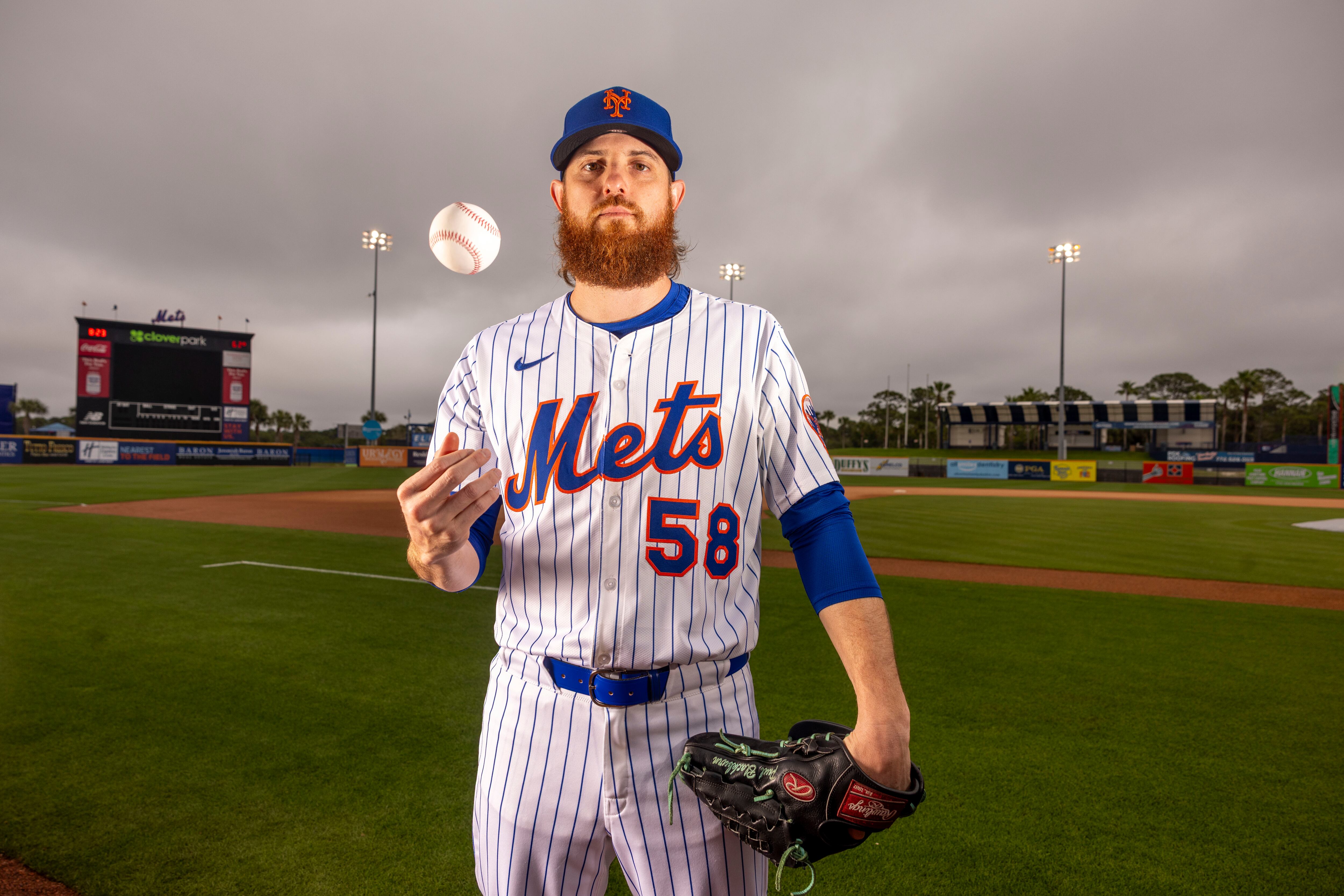 Port St. Lucie, FL: New York Mets pitcher Paul Blackburn during spring training photo day in Port St. Lucie, Florida on Feb. 20, 2025. (Photo by Alejandra Villa Loarca/Newsday RM via Getty Images)