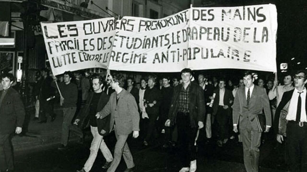 Protestas de mayo del 68 en París.