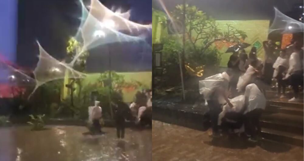 Colapso de alumbrados navideños en Medellín dejan diez heridos.