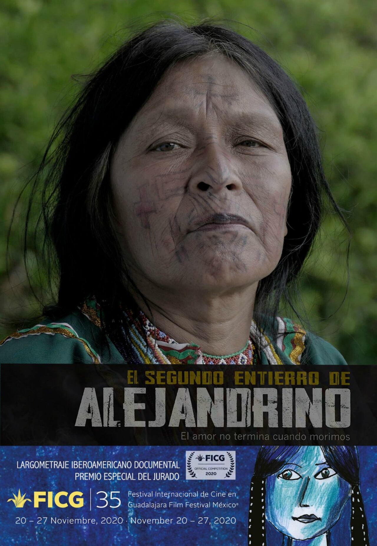 Sobre la imagen de la película, los realizadores del documental "El segundo entierro de Alejandrino" comentan: "El retrato es de Gilma Carupia Bailarín, quien nos acompañó en esta aventura documental que tuvo origen en lo profundo de la selva del Resguardo Indígena Embera Eyabida de Andabú en Urrao - Antioquia - Colombia".