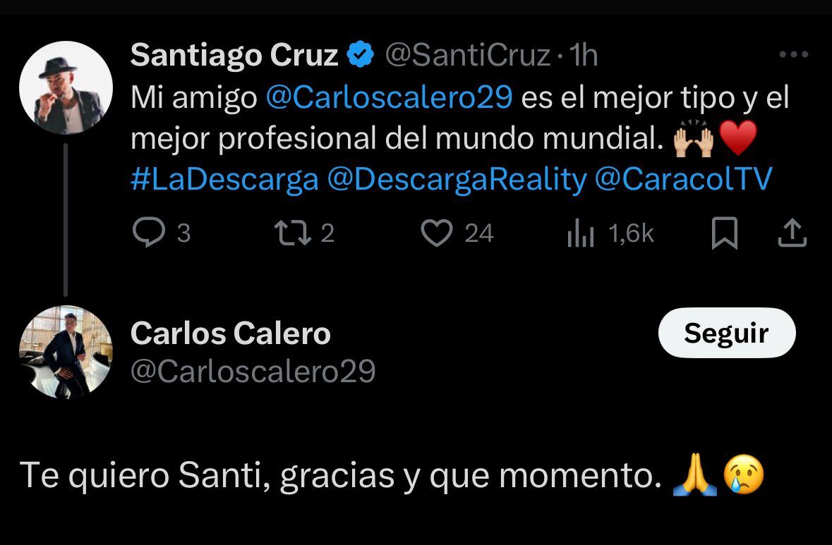 Carlos Calero se conmovió en medio de la presentación de Danny Levitto.