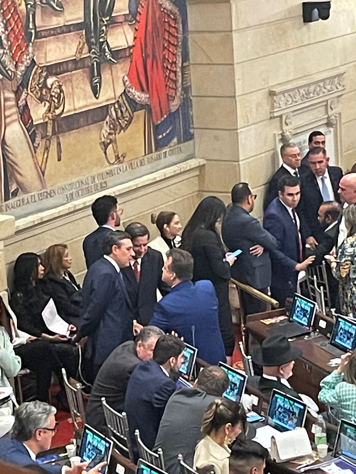 Ministros Mauricio Lizcano y Juan Fernando Cristo