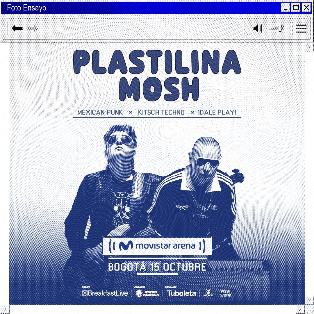 Plastilina Mosh anuncia show en Bogotá, en el Movistar Arena, el 15 de octubre, una noche "para revivir los himnos que marcaron a toda una generación".