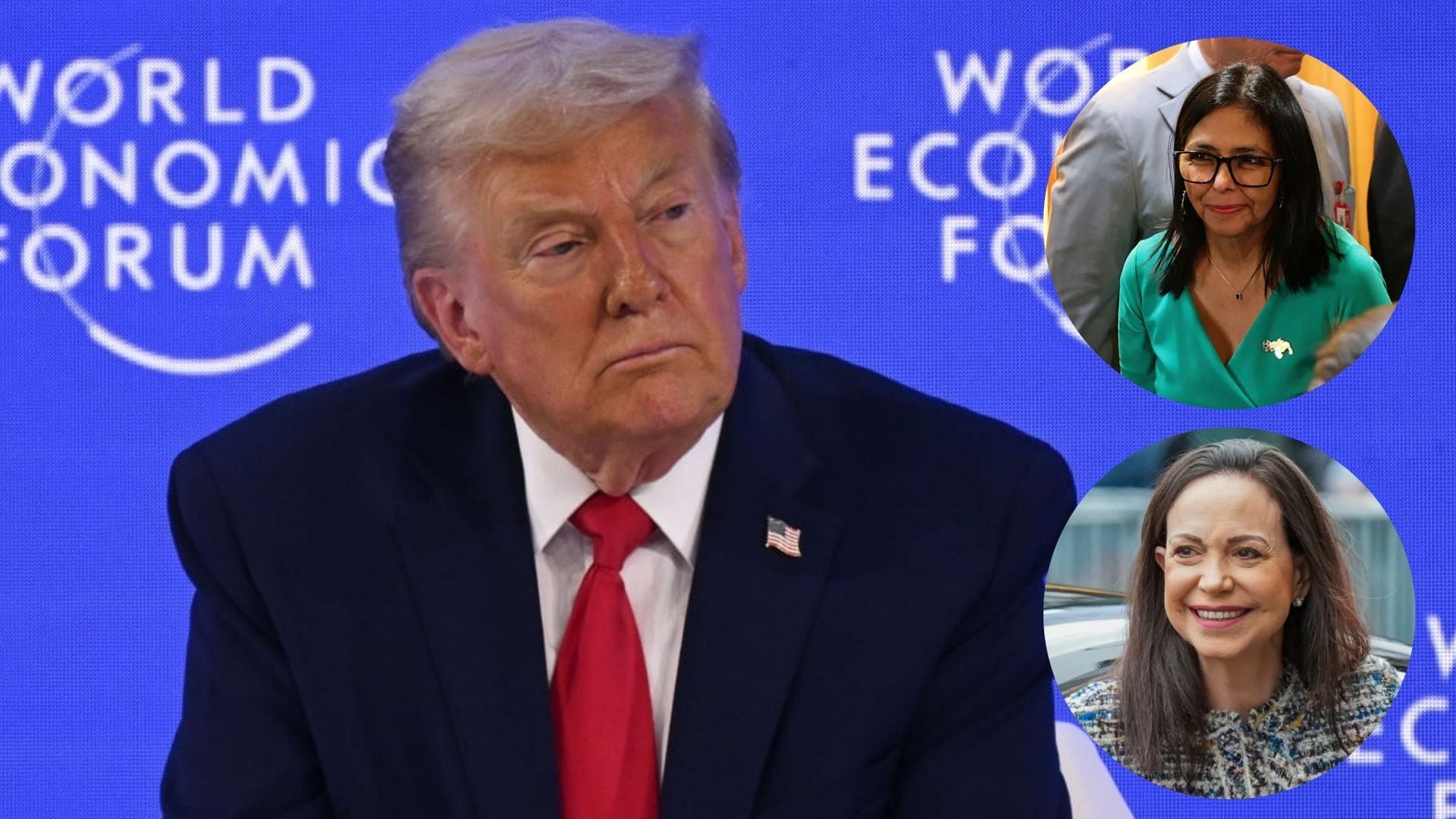 Donald Trump elogió a Delcy Rodríguez y María Corina Machado