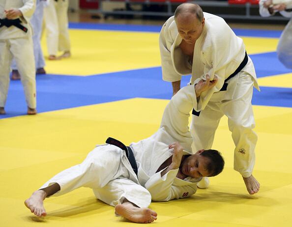 Vladimir Putin attends judo trainings at Yug Sport complex in Sochi, Russia