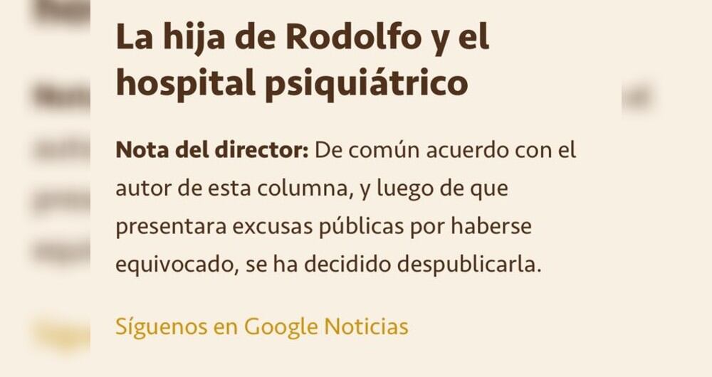 Columna hija de Rodolfo.