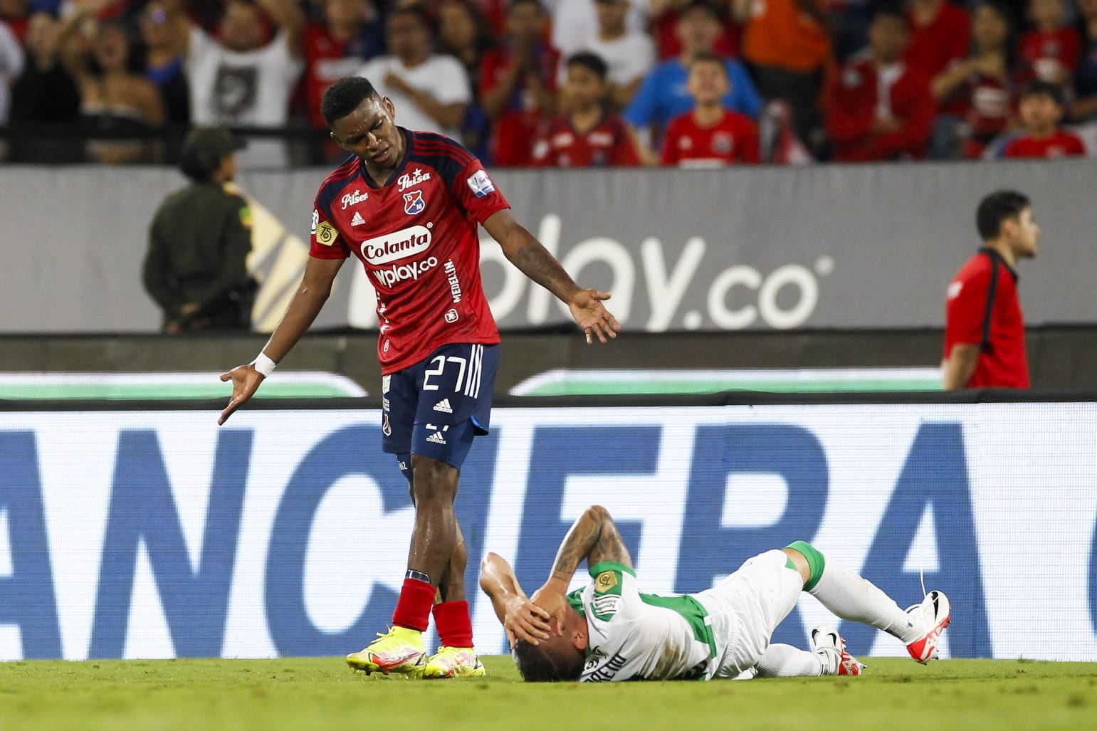 Imagen del partido entre Independiente Medellín y Atlético Nacional, por la fecha 10 del segundo semestre de la Liga colombiana 2023.