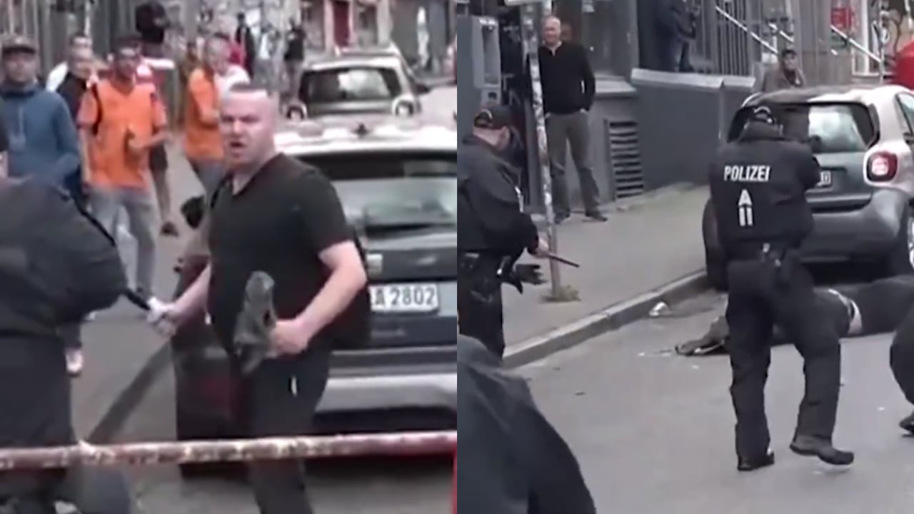 El hombre amenazó a la policía con un hacha y una bomba molotov.