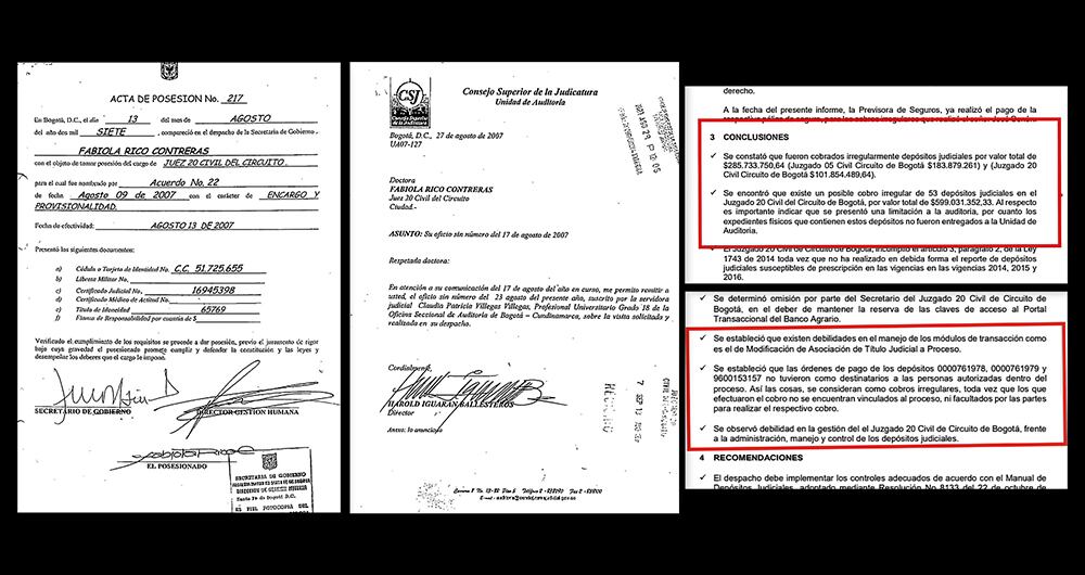 Los funcionarios investigados falsificaban las firmas y poderes de los dueños de esos depósitos. 