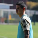 James Rodríguez en una práctica con Sao Paulo.
