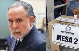 Armando Benedetti e imagen referencia de una persona votando durante elecciones en Colombia.