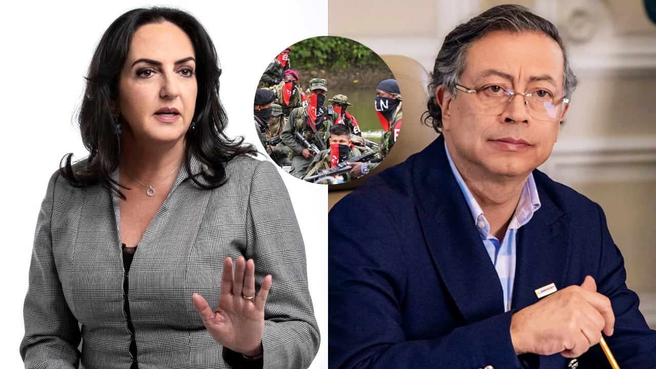 María Fernanda Cabal, Gustavo Petro y miembros del ELN.