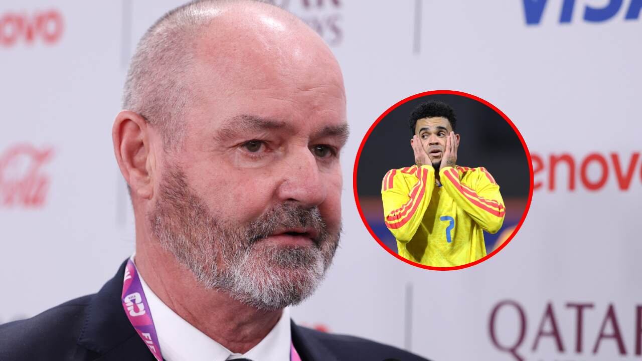 Steve Clarke, DT de Escocia / Luis Díaz con la Selección Colombia.