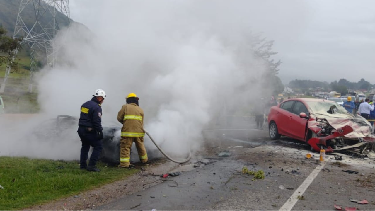Accidente de tránsito en las vías de Chocontá en la mañana de este domingo 21 de agosto.