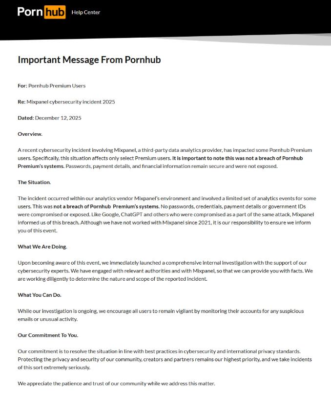 La empresa atribuyó el incidente a un acceso irregular en un servicio externo de análisis de datos.