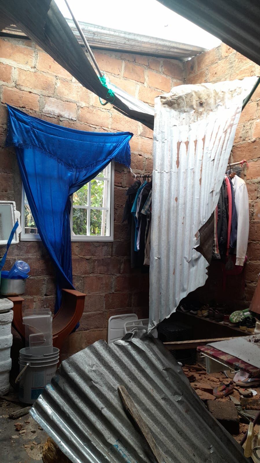 Vivienda destruida en Bucaramanga.