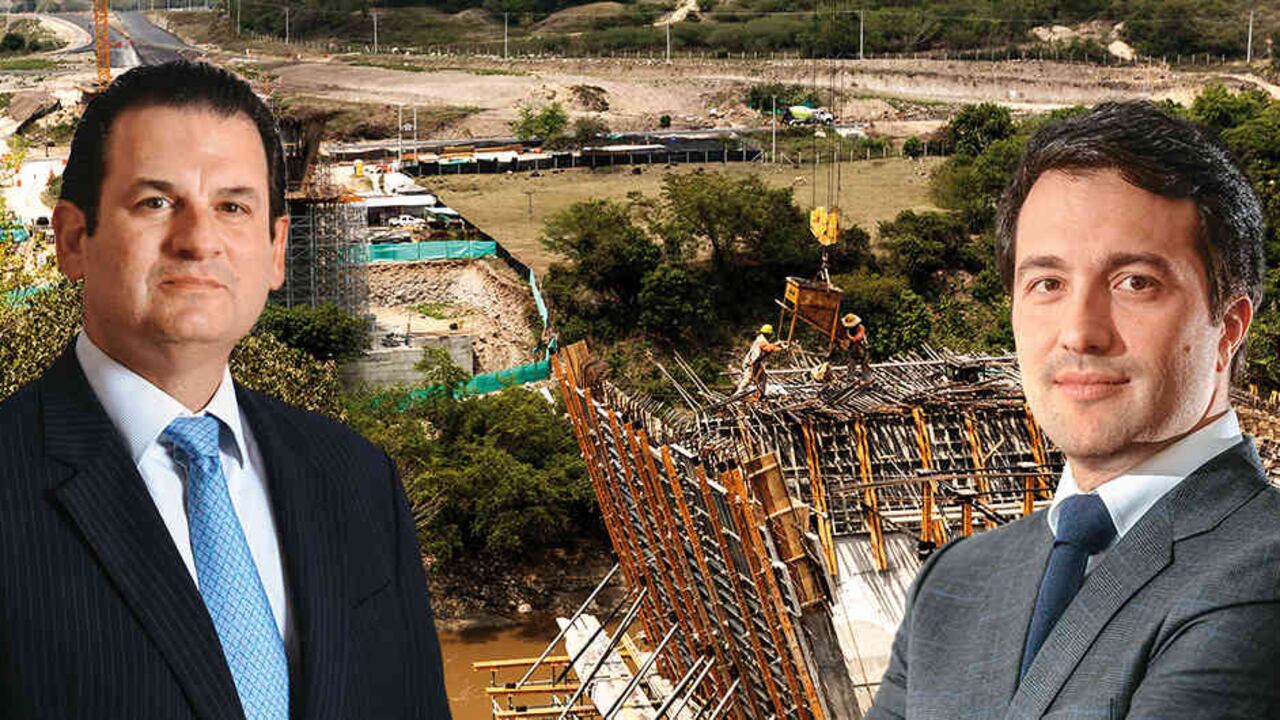 Luis Carlos Sarmiento Gutiérrez, presidente del Grupo Aval y Dimitri Zaninovich, presidente de la ANI.