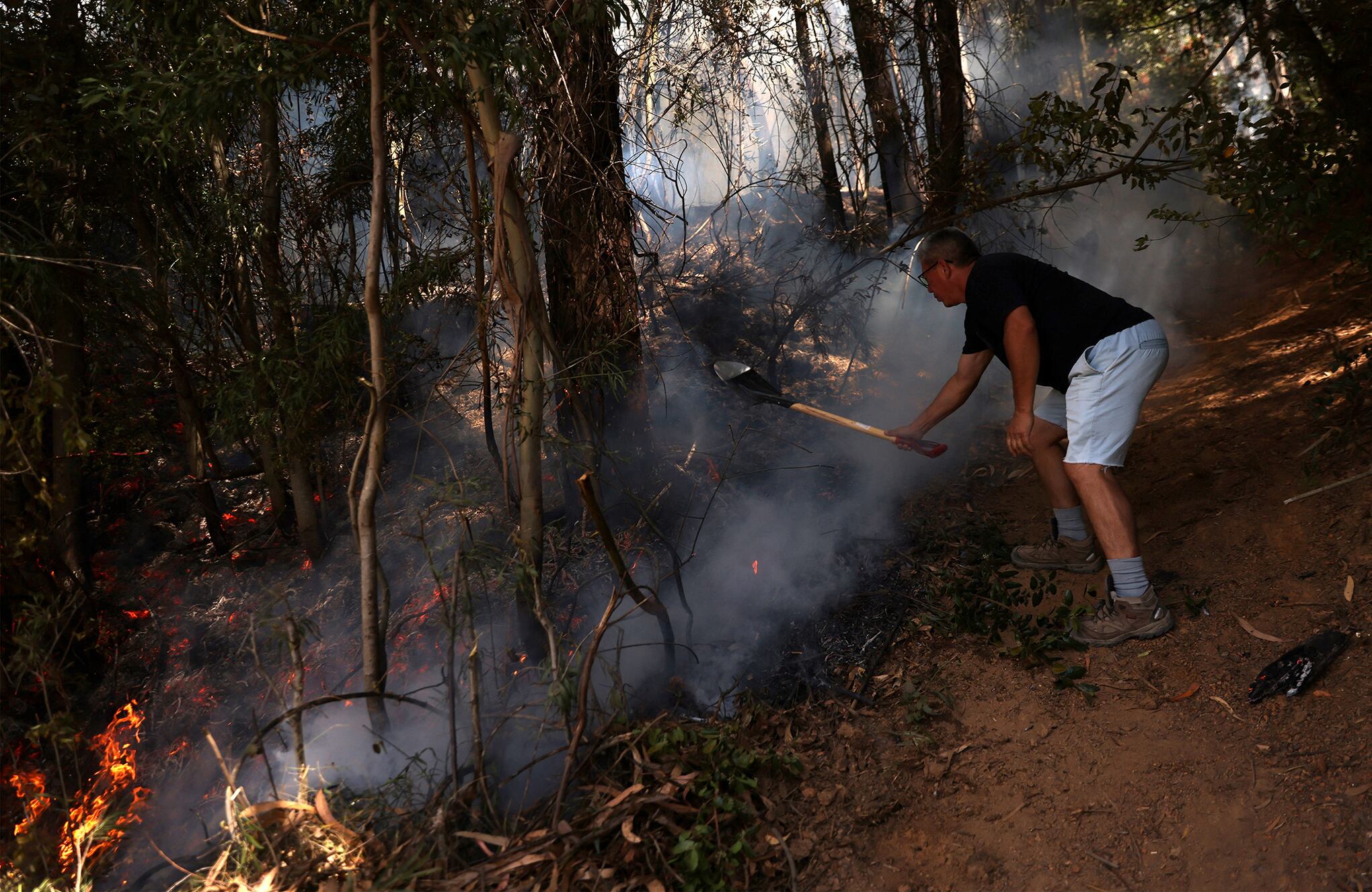En imágenes : Chile lucha contra los incendios forestales más mortíferos registrados.